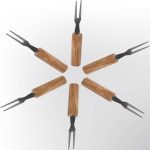 زیتون خوری 6 عددی دسته چوبی