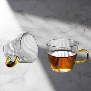 فنجان پیرکس 6 عددی راه راه شیری