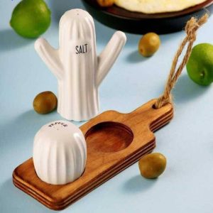 نمکدان و فلفل پاش صنا دو خانه مدل کاکتوس