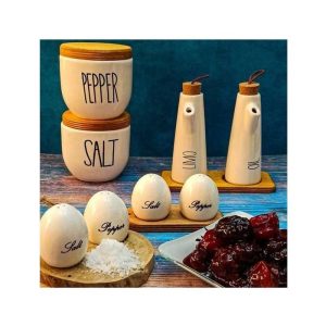 ست نمک پاش و فلفل پاش صنا دو خانه مدل تخم مرغی