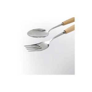 سرویس قاشق و چنگال 12 پارچه مدل دسته چوبی