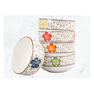 پياله ٥ تايی سرامیکی گلدار