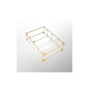 جعبه تی بگ شیشه ای 4 خانه برنجی