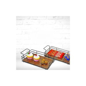 سینی فلزی مستطیل کف چوبی