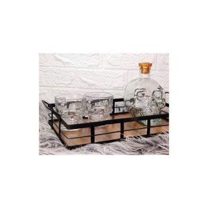 سینی مستطیل تسمه‌ای کف چوبی