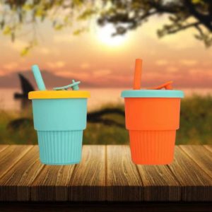 لیوان سیلیکونی دربدار نی دار