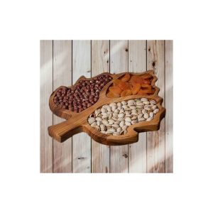 اردو خوری چوبی 3 خانه دسته دار برگ