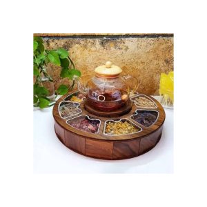 تی باکس چوبی 6 خانه گرد