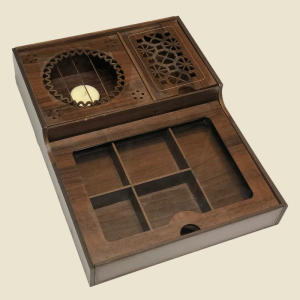 جعبه تی بگ چوبی وارمردار مستطیل