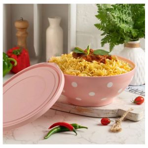 ست کاسه خالدار درب دار 3 عددی کادوس