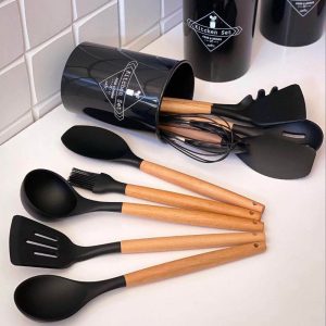 ست کفگیر و ملاقه سیلیکونی 12 پارچه (کوچک)