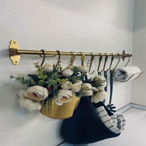 استند تک گلدان و آویز حوله طلایی سالوت