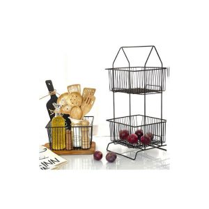 سبد پیاز و سیب زمینی 2 طبقه دسته دار