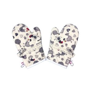 دستکش فر مدل صبا طرح مرغ و خروس