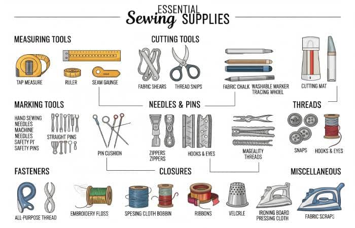 جامعترین لیست لوازم خیاطی و خرازی