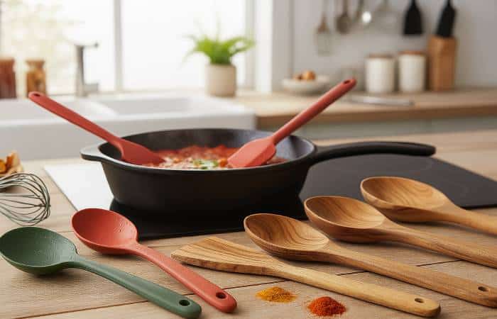 مقایسه کفگیر ملاقه سیلیکونی و چوبی