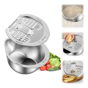 آبکش برنج شور درب رنده استیل - دیژه